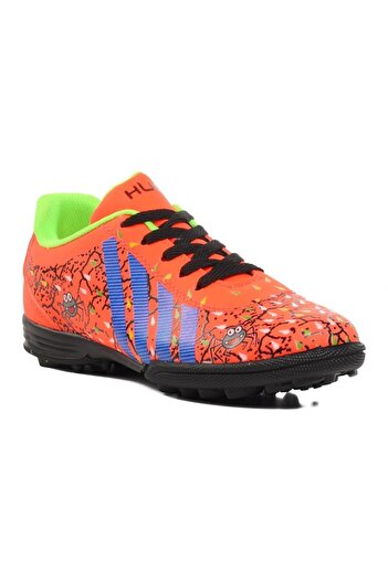stilfest Spider Patterned Lace-Up Astroturf Field Shoes Kids Orange