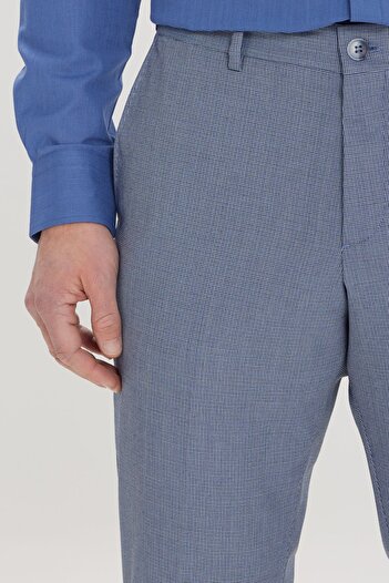 ALTINYILDIZ CLASSICS Ανδρικό σκούρο μπλε-μπλε Slim Fit Slim Fit Πλαϊνή τσέπη με σχέδιο ελαστικό παντελόνι μέσης