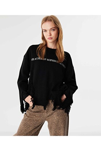 Twist Slogan Embroidered Sweater