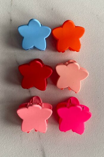 TAKIŞTIR 6-Piece Mixed Color Star Figured Mini Peg Buckle