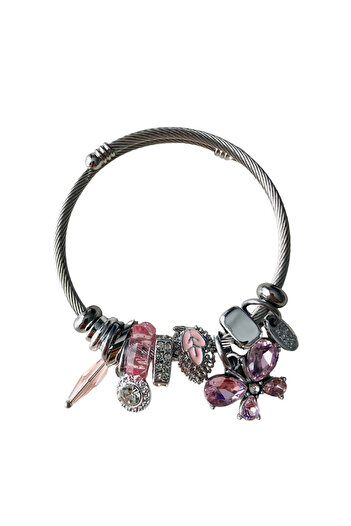 Tupek Store Steel Bracelet with Butterfly Charm