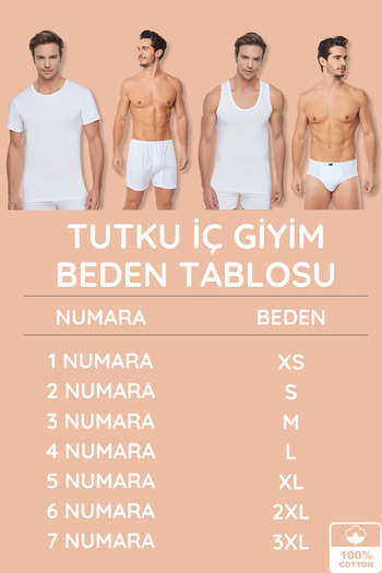 Tutku White Men's Long Passion Johns - Pack of 6