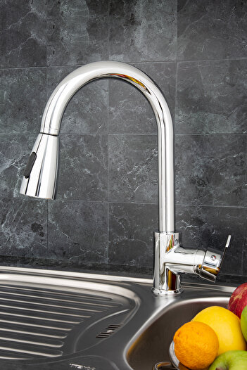 BULUT YAPI MARKET Star Spiral Extending Spout Kitchen Sink Faucet - 242