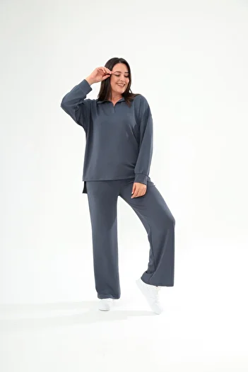 Ebsumu Γυναικείο Σετ Φούτερ Smoked Fabric Sho Fabric γιακά