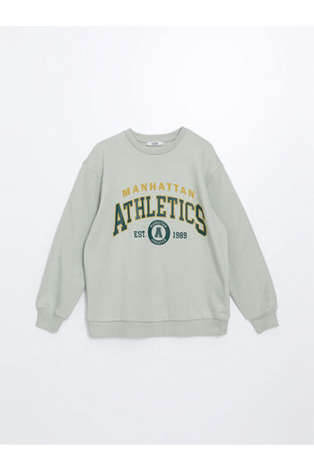LC Waikiki Γυναικείο χοντρό φούτερ με στάμπα Lcwk Crew Neck