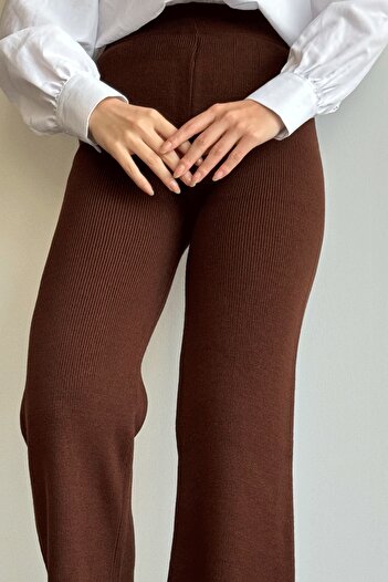 InStyle Basic Bitter Brown Knitwear Trousers