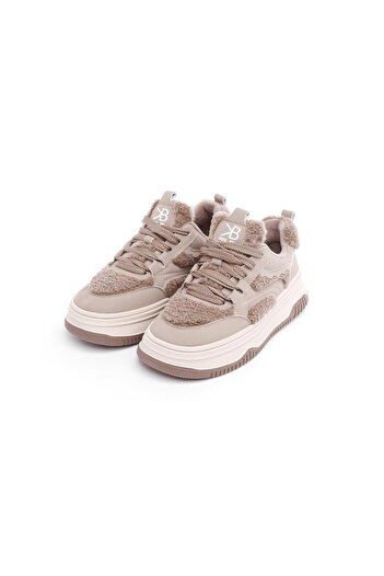 derinet Bağcıklı Comfort Kürklü Kadın Sneaker