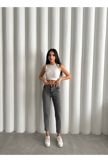 Butik Mom Jeans Pants Without Lycra