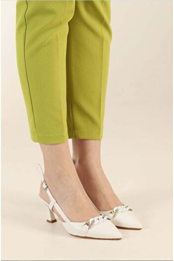 Aymood Chain Heeled Women's Shoes Heel Height 7 Cm
