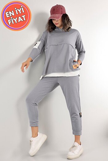 Mossta Gray Long Sleeve Two Thread Set