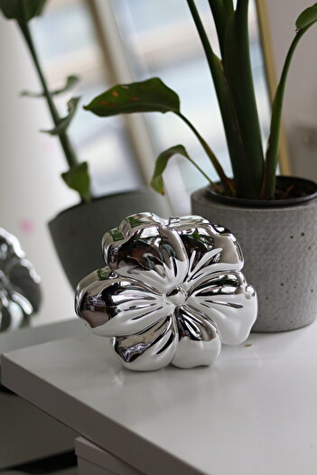 Moom Bag Women's Silver Mica Plated Floral Print Evening Bag