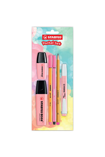 Stabilo 6-Piece Pink Highlighter Pastel Pen Set - 70/129-6
