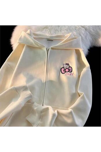 Köstebek Hello Kitty Back Printed Hooded Sweatshirt