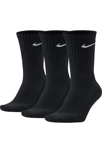 Nike Чифт от 3 памучни чорапи с възглавнички, чифт от 3 памучни спортни чорапи, черни