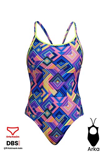 FUNKİTA Funkita Db Be Square - Women's Training Swimsuit with Diamond Back