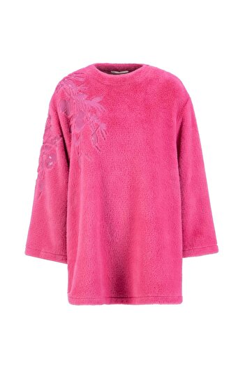 Armine Nakış Detaylı Peluş Tunik 24k4304 Pembe