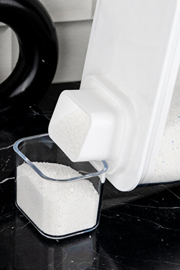DNS HOME Set of 4 Detergent Storage Containers Self Scale Liquid Softener Colored Whites Label 3000ml