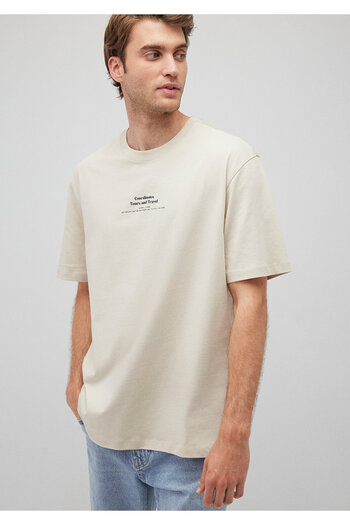 Mavi Μπεζ μπλουζάκι με στάμπα - Loose Fit 0612237 -70322