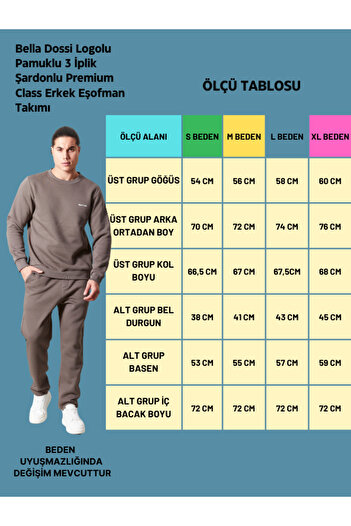 Bella Dossi Σετ ανδρικής φόρμας Premium Class με λογότυπο, βαμβακερό χτενισμένο με 3 κλωστές
