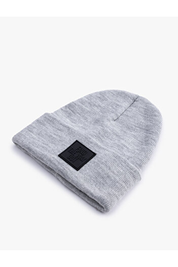 Koton Layered Beret with Slogan Printed Label Detail