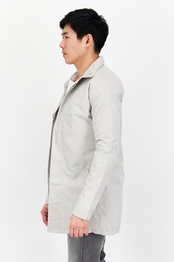 French Connection Men Plain Parka Jacket, Light Grey