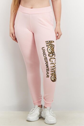 Moschino Women Regular Fit Printed Stretchable Sweatpants, Pink