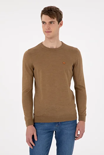 U.S. Polo Assn. Men's Khaki Melange Sweater 50297040 -Vr125
