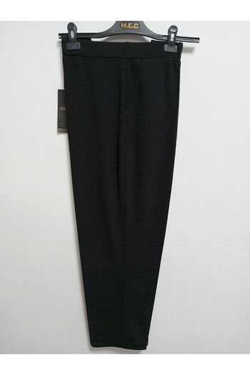 AKŞEN GİYİM Plus Size Transverse Lycra High Waist Two Pockets Striped Classic Cut Scuba Crepe Pants