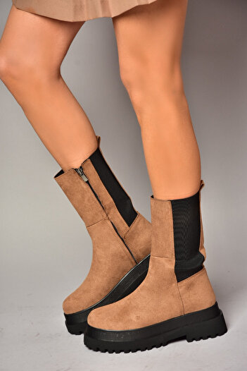 Fox Shoes Dámské semišové boty Tan Suede J267063102