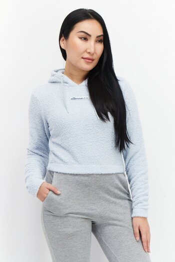 Ellesse Women Sportswear Fit Brand Logo Drawstring Hoodie, Light Blue