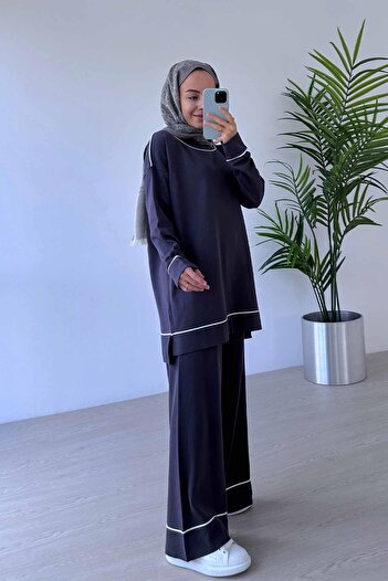 Ka Hijab Smoked Color Hijab Set of 2 - Piping Detail