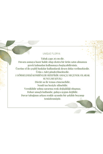 unique florya Duvar Tabağı Dekoratif Duvar Süsü Limon 26cm El Yapımı Etnik Desenli Mutfak Yazlık Ev Dekorasyonu