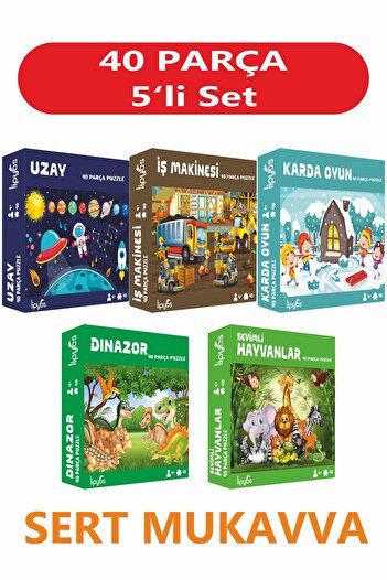 LİPYOS 40 Parça Mini 5'li Puzzle Seti - 1