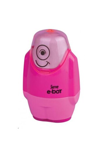 Serve E-Bot Pencil Sharpener with Eraser Highlighter Pink