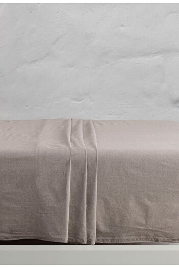 Berolige Brown Chambray Bed Sheet - 100% Cotton, Washable Thread, Paint Elastic, 160X200
