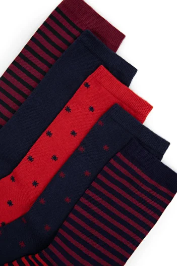 U.S. Polo Assn. U.S. Polo Assn. Тъмносин комплект чорапи за кръста от 5 части