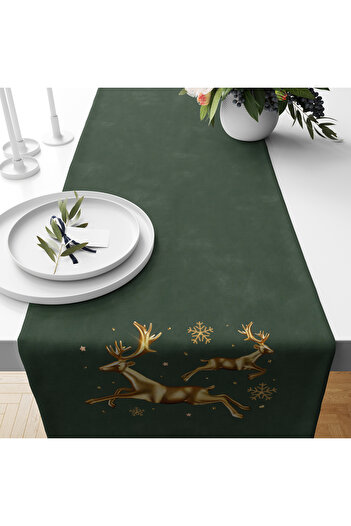 Filamente Christmas Patterned Digital Printed Runner - New Year 140X40 cm
