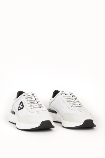 MARCOMEN White Men's Sneakers - Thick Sole, Lace-Up, Genuine Leather 19498
