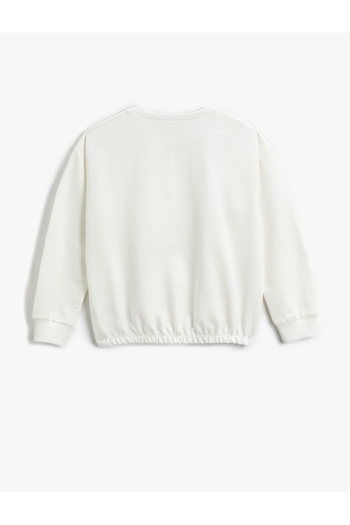 Koton Basic Sweatshirt Embroidered Detailed Crew Neck Cotton