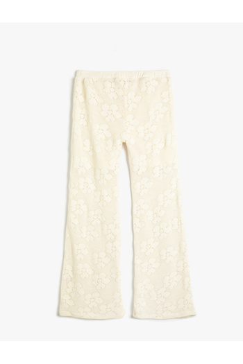 Koton Crochet Spanish Leg Leggings - Half Lined and Elastic Waist Pants