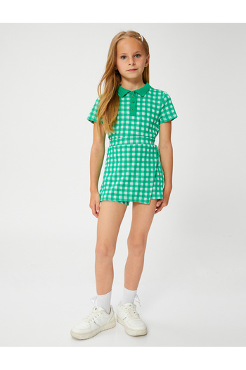 Koton Polo tričko Crop s krátkým rukávem Detailní Slim Fit