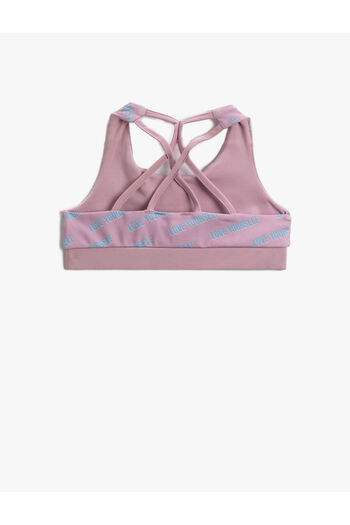 Koton Half Tank Top Athlete with Cross Strap on the Back Printed