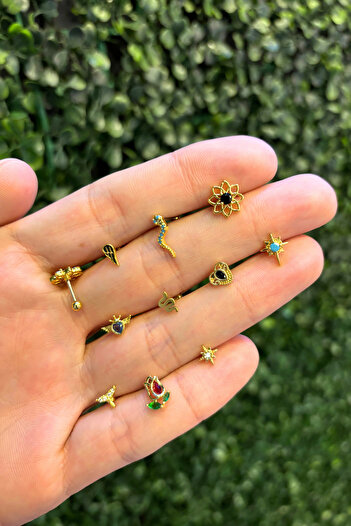 Barly Cerrahi Çelik Paslanmaz Piercing Tragus Helix Uyumlu Kıkırdak Küpesi (1 Adet)