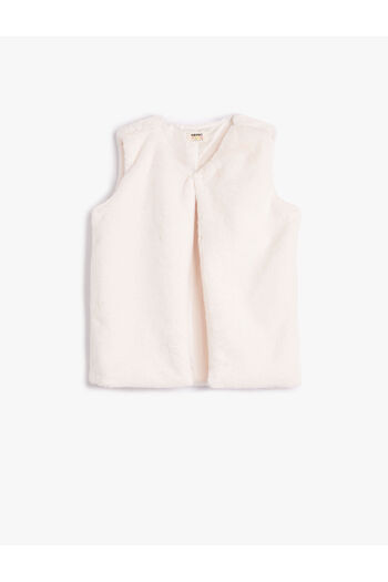 Koton Round Neck Plush Vest - Sleeveless