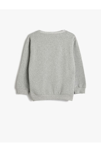 Koton Sweatshirt Long Sleeve Crew Neck College Printed Raised