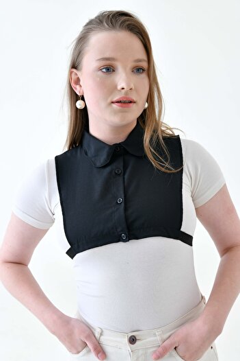 mirach Plus Size Stretchy Elastic Sleeveless Half Shirt - Solid Model Regular Collar Shirt