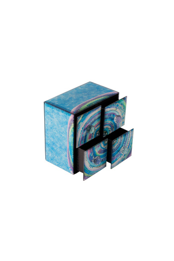 Biggdesign Glass Jewelry Box with 4 Drawers