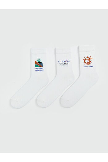 LC Waikiki Lcwk Printed Men's Socks 3-Piece