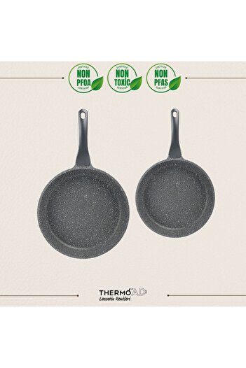 ThermoAD | Tava Seti | Midas Serisi | 2 Parça | Gri | 20cm-26cm