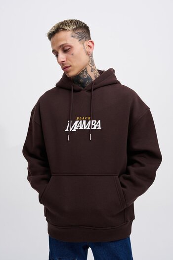 Machinist Men's Black Mamba Printed Oversize Brown Sweatshirt